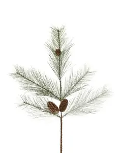 24"L Glitter Northwoods Pine Spray x5 – Two-Tone Green