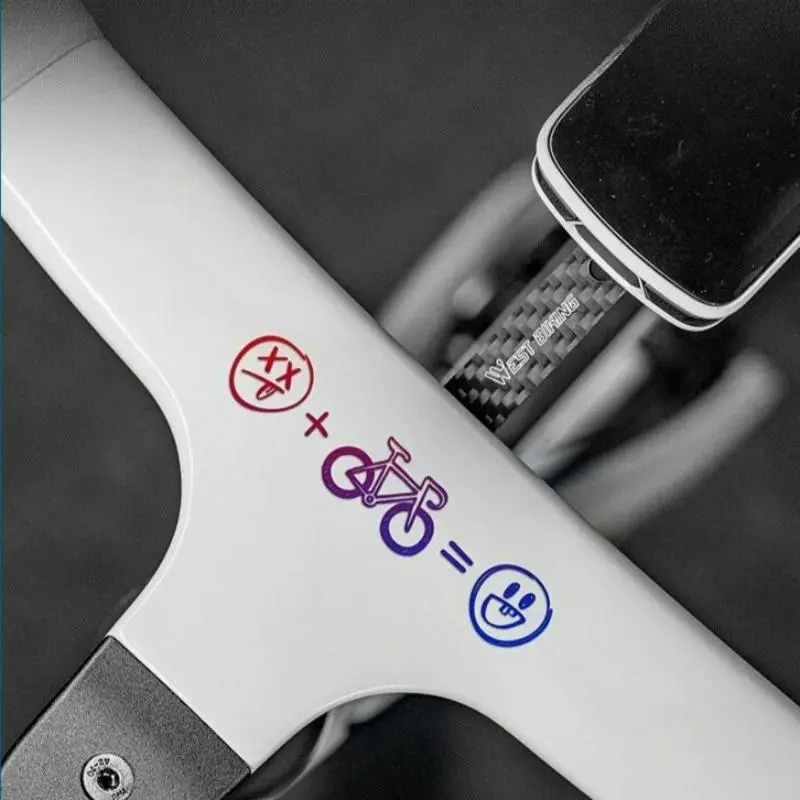 2D Flat Set of 4, Bike Stickers Road Bike Happy Face Stickers Bike Decorative Stickers, Suitable for Motorcycle, Automotive and Car Stickers