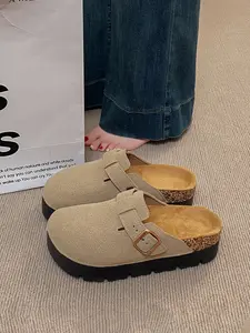 Fashionable Thick-soled Lightweight Beach Slippers 2025 New Style for Outerwear, Street Trend Flat Single Shoes. Ladies Can Wear Half A Bag of Slippers with One Foot