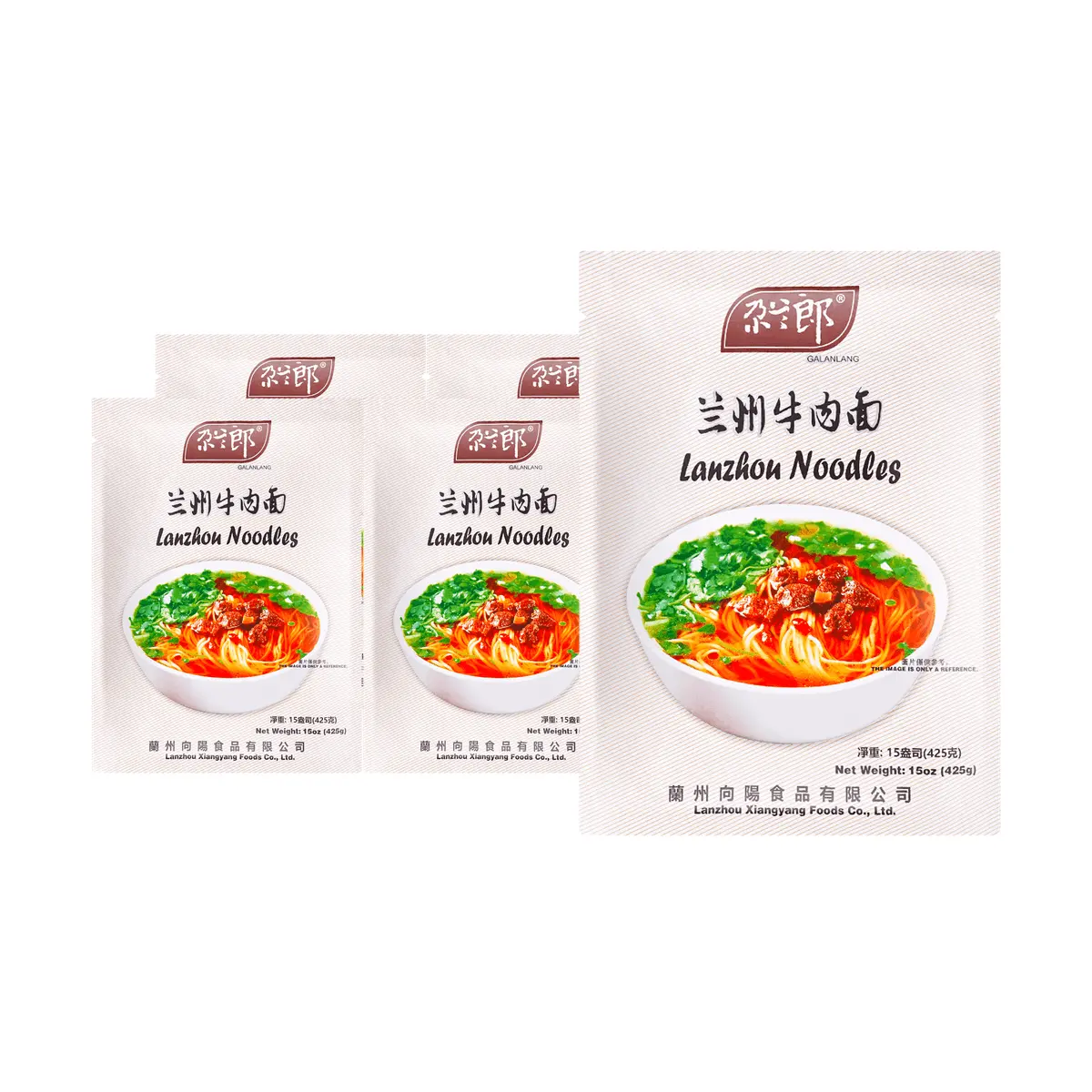 Ga Lan Lang Lanzhou Beef Flavor Instant Noodles 5 Pack 15 oz Super Value Double Serving