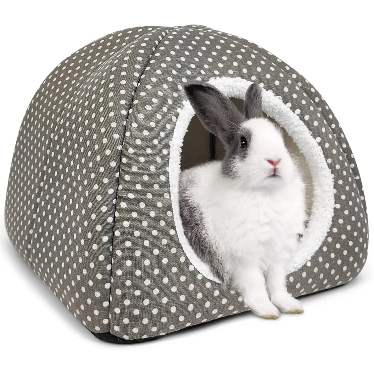 Washable Fleece Multi-Animal Housing Bed House for Bunnies, Guinea Pigs – Indoor Small Animal Hut with Spacious Cozy Design, Removable Pee Pad, Non-Slip Bottom, Multi-Animal Housing Beds