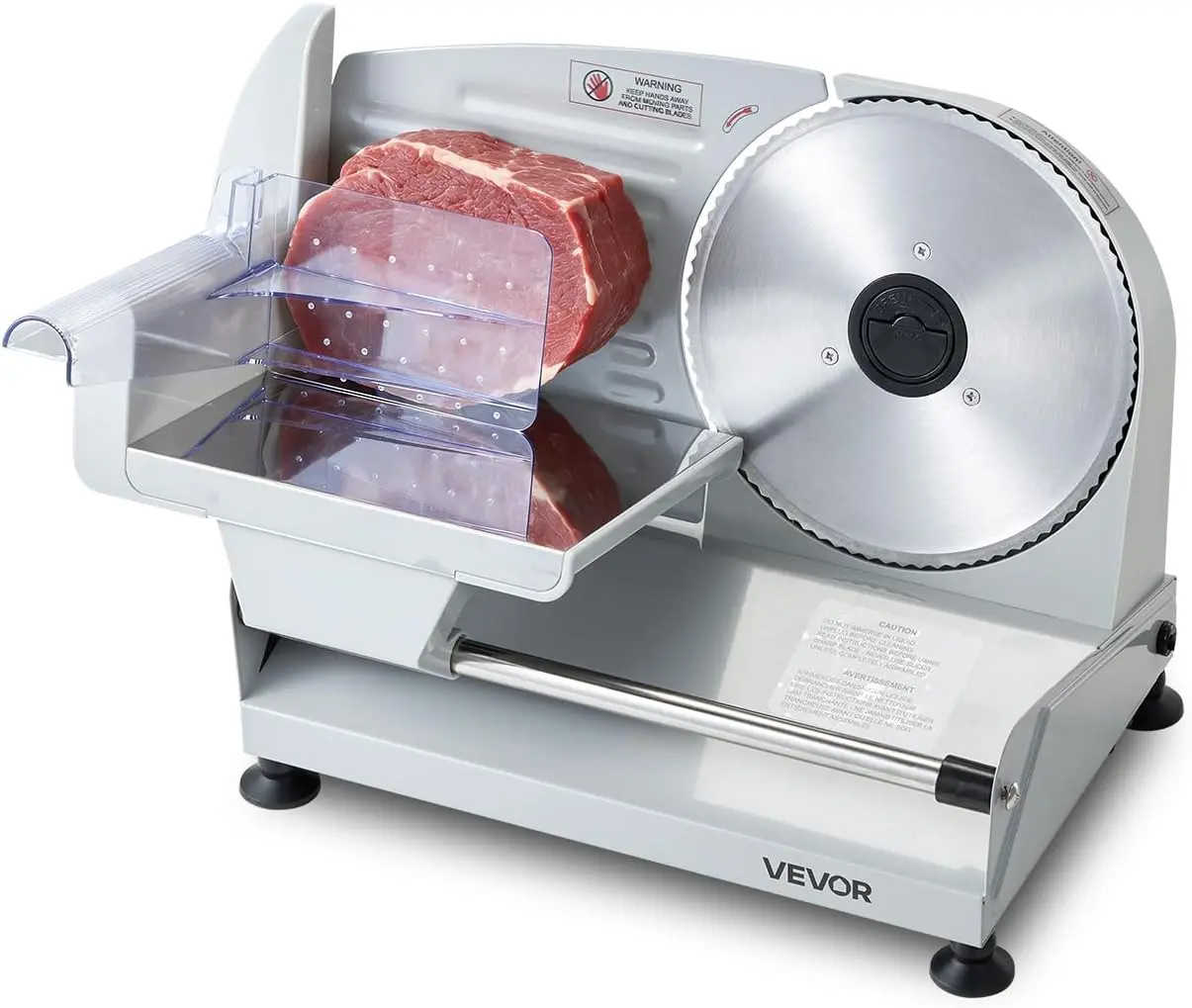 VEVOR Meat Slicer, 7.5" Electric Deli Slicer with SUS420 Blade & 0-0.6" Adjustable Thickness, 200W Home Food-Slicer for Frozen Meat, Ham, Baguett, Steak, UL Approved