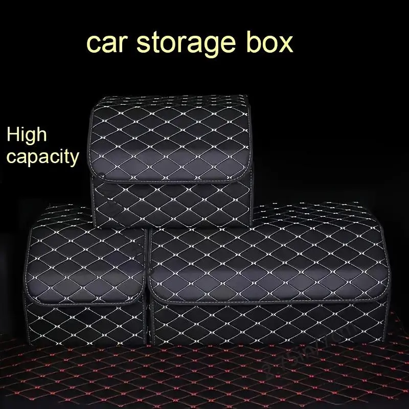 Car Trunk Organizer Box, Large Capacity Auto Multiuse Tools Storage Bag, Folding Car Storage Box, Car Interior Accessories