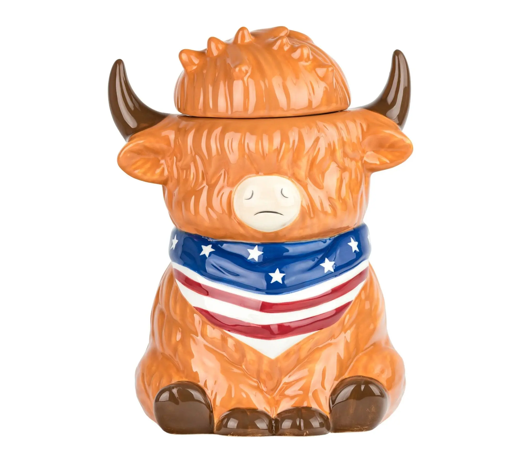 10 Strawberry Street American Highland Cow Canister
