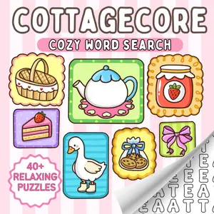 Cottagecore Cozy Word Searc: A Cute & Comforting Coloring Word Search Book for Relaxation and Mindful Moments | Perfect for Teens and Adults (Cozy Word Search Puzzles!)