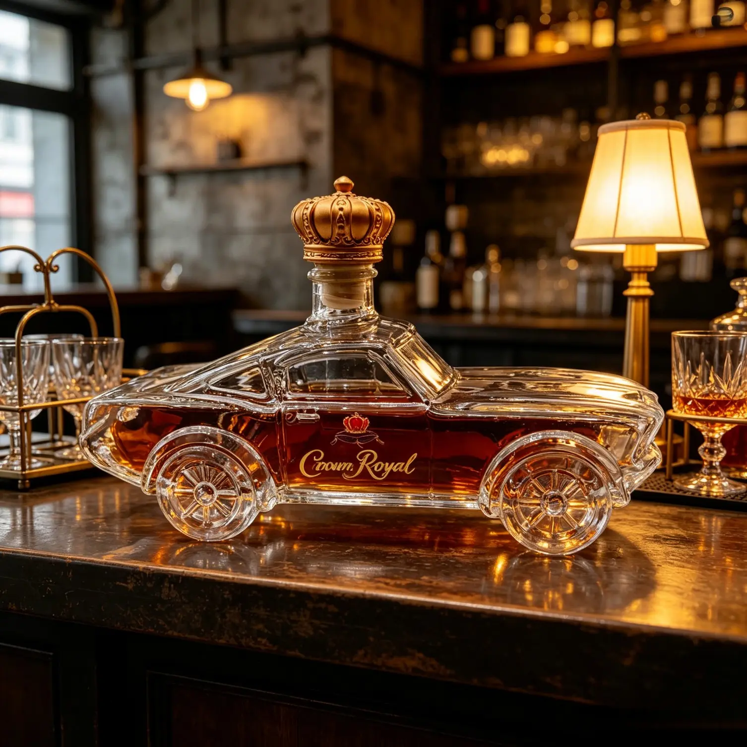 Creative Ford Mustang Whiskey Decanter Glass Bottle Car Shape Modern Barware Whiskey Bottle for Men Gift Flask