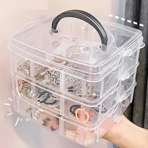 Stackable Multi-Layer with Compartments, Durable Lightweight Organizer for Crafts Toys Jewelry Accessories, Portable Design