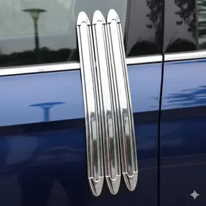 TPR Auto Body Side Moldings Kit 4PC, Universal Anti-Scratch Protection Strips for Cars SUVs Trucks, Bumper & Door Edge Guards, Impact-Resistant Easy Install Trim Protector