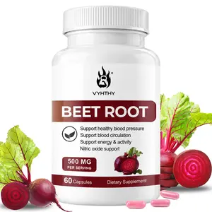 VYHTHY Beet Root Capsules 500mg with Hawthorn Berry 400mg & L-Citrulline - Premium Nitric Oxide Supplement for Heart Health, Blood Circulation & Blood Pressure Support - 60 Veggie Capsules (30-Day Supply)