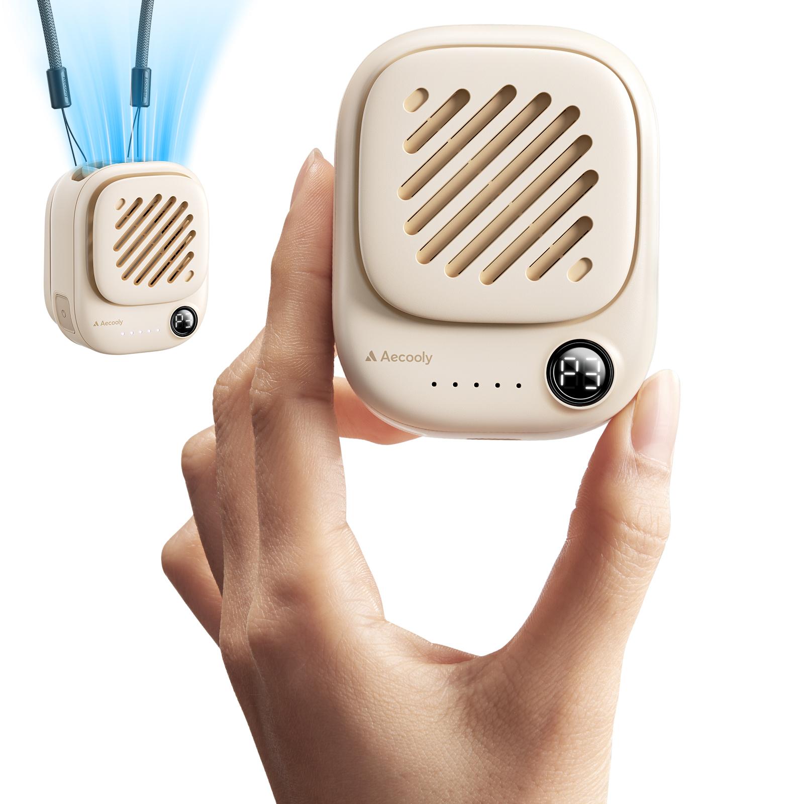 Aecooly Click 01 Portable Mini Neck Fan 95g Ultra-Light & Magnetic Clip,10H Battery Life, 3-Speed Silent Wind, Tangle-Free Design-100% Authentic Summer Essential