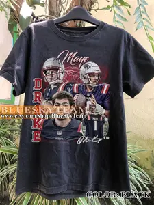 Vintage 90s Graphic Style Drake Maye T-Shirt, Drake Maye shirt, Vintage Oversized Sport Tee, Retro American Football Bootleg Gift