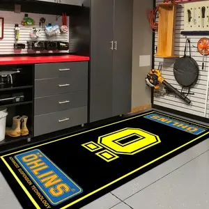 Motorcycle Mat, Racing Bike Parking Pad, Long Strip Carpet for Garage & Living Room, Heavy Durable Indoor Rug, Easy Clean Design