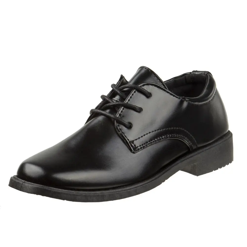 Josmo Shoes Boys' Black Polyester Blend Oxford Dress Shoe, Comfortable Lace-Up with a Flat Heel for School Uniforms & Parties, 20% Polyester