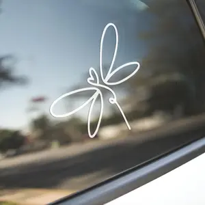 Fine Line Dragonfly Vinyl Car Decal | Monoline Simple Outline Sticker