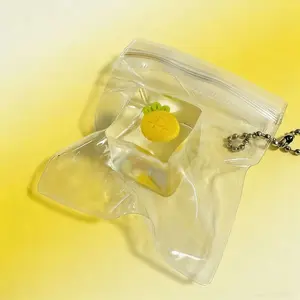 Squishy Fruit Charms with Key Rings - Decorative Ice Cube Bag Accessories, Stress Relief Sensory Decor for Teens Adults, Stocking Stuffers & Classroom Gifts