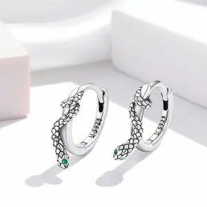 Classic Diamond Option Snake Buckle Earrings