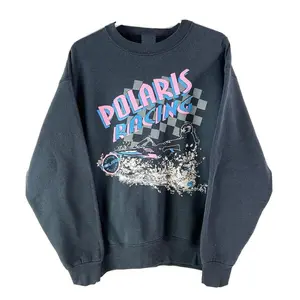 Vintage 90s Polaris Racing Snowmobile Crewneck Sweatshirt Hoodie T-Shirt Reprint