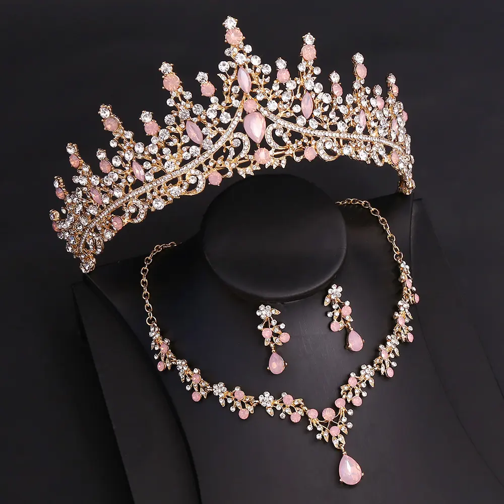 H1269KCGolden white diamond+Pink Jelly D