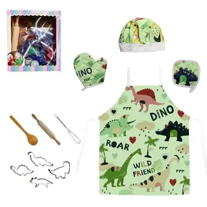 Kids Kitchen Playset, 4/11 Piece Set, Boy & Girl Role Play Toys, Dinosaur Fruit Apron, Baking Tools, Play Kitchen Accessories, Pretend Cooking Set, Christmas Birthday Gift