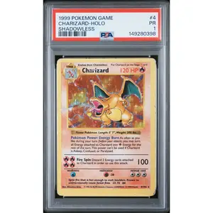 Charizard Holo Shadowless PSA 1 1999 Pokemon Base Set Shadowless #4