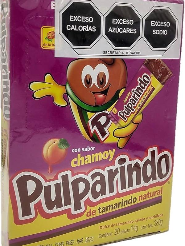 Pulparindo Original Original, Mango, Chamoy, Extra spicy bar, 20 Count box Mexican Candy Dulces Mexicanos Spicy Tangy Sweet Candy Snack Candies Tamarindo Bonbon