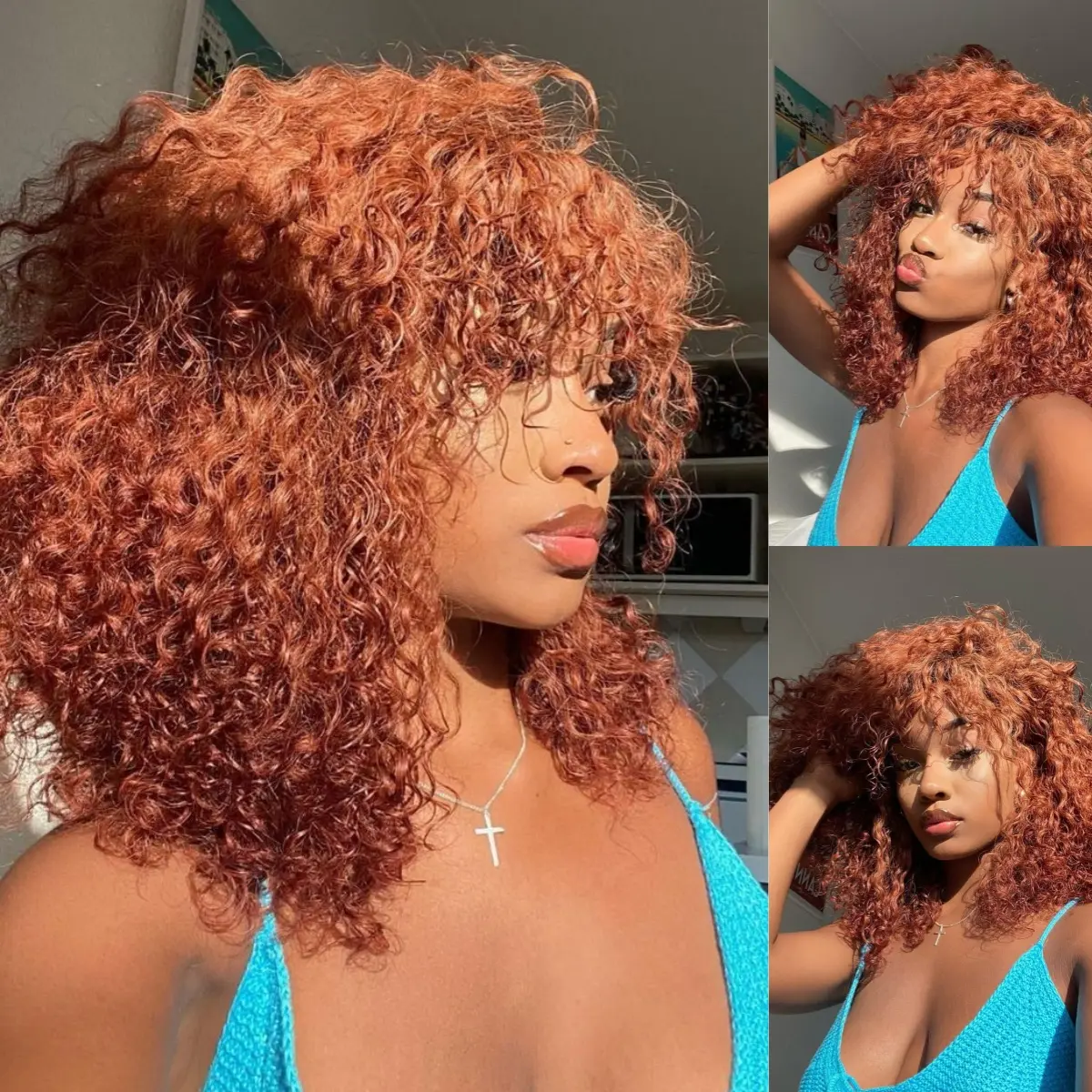 Alipearl Hair Side Part Copper Color Deep Wave 13x6 Front Lace Wig Human Hair Ready To Go Glueless Wigs Pre Plucked Pre Cut Lace For Black Wome#SummerFinds