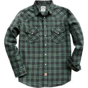 6 oz Flannel Shirt for Men Western Cowboy Pearl Snap Long Sleeve Work Casual Buttons Vintage Plaid ShirtsGift