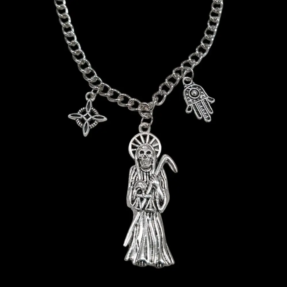 SM, nudo de bruja, hamsa hand necklace with 52cm  chain