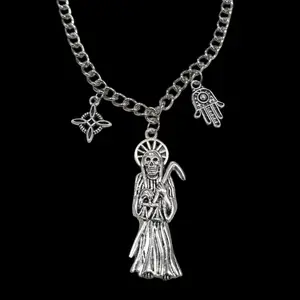 SM, nudo de bruja, hamsa hand necklace with 52cm  chain
