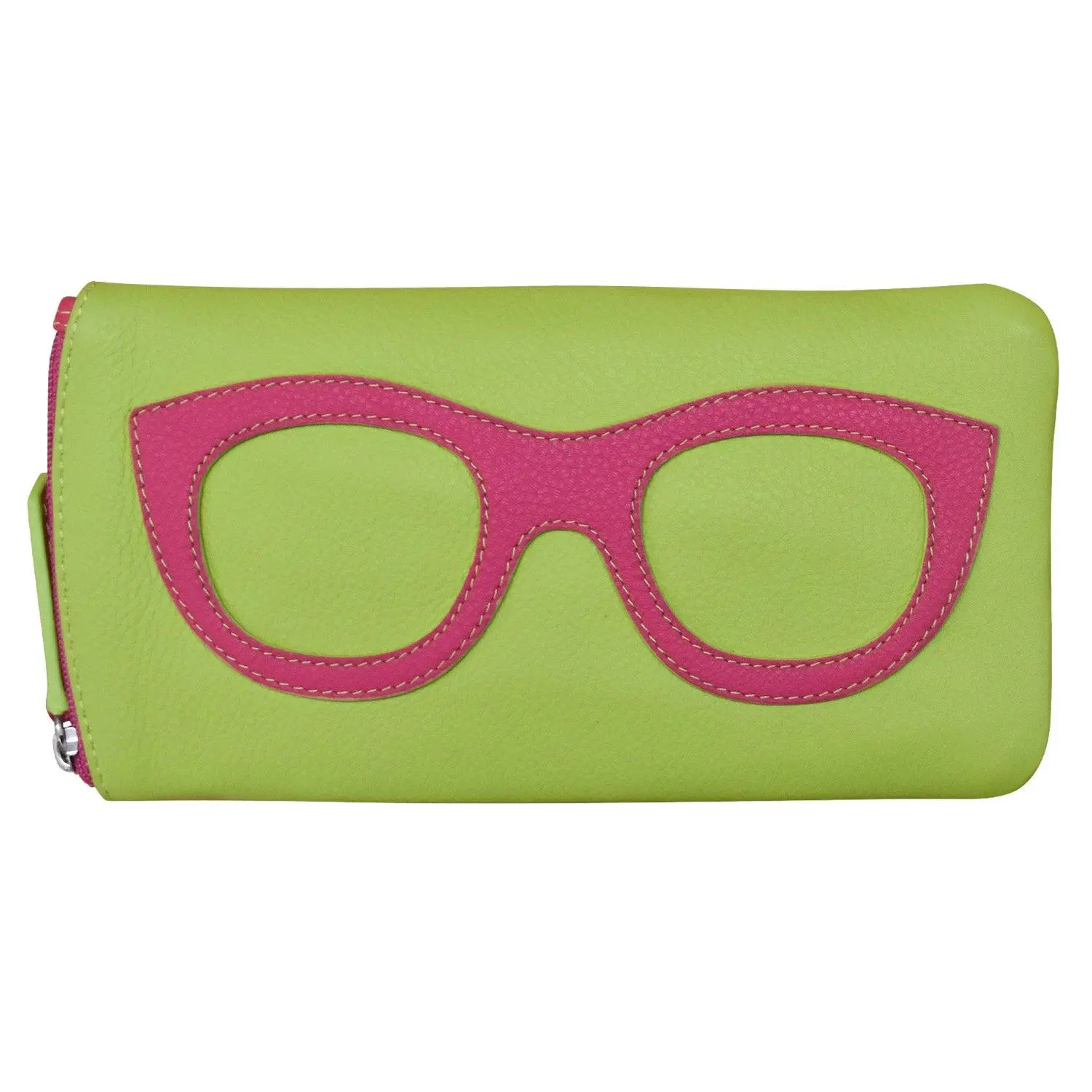 Smooth Leather Soft Eyeglass Case with RFID Blocking Lining and Zip Closure Soft Eyeglass Case | Full grain leather, gentle eyewear  main image 2