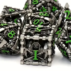 Dungeons & Dragons Metal Hollow Design Dice Set, Dnd Metal Dice, Multi-Sided Dice for Role-Playing Games, Pathfinder, Shadowrun Tabletop Rpg Dice, Polyhedral Dice Set