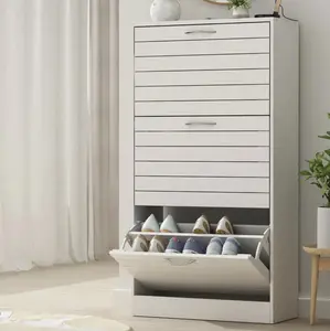 Shoe Cabinet with Flip Drawer for Entryway Rack Storage Organizer