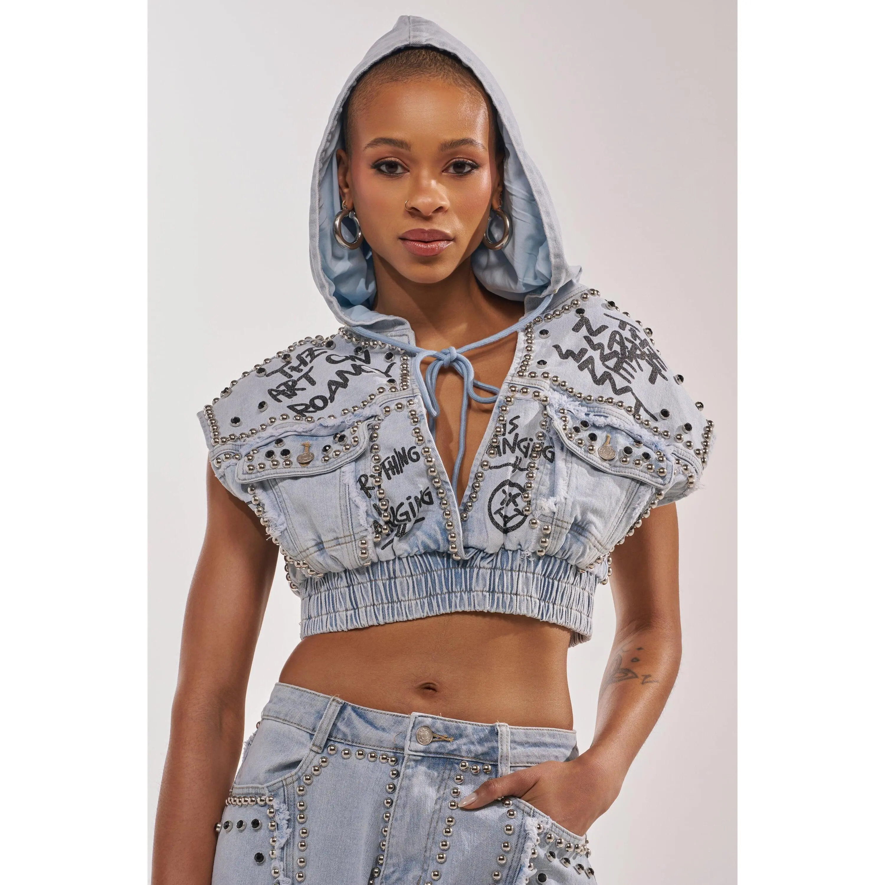 GET INTO THE RHYTHM CROP HOODIE