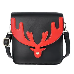 Reindeer Antler Crossbody Bag Detachable Shoulder Strap, Faux Leather Crossbody Bag for Women, Handbag