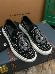Men's Fashion Trendy Shoes, High-Quality Animal Pattern Decor, Daily Wear, Business Casual, Night Club, Driving, Slip-On Loafers