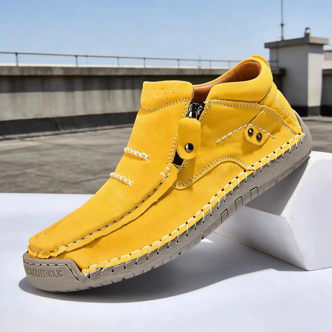 Women's Mid-Calf Combat Boots, Chunky Platform with Side Zipper, Plus Size Wide Fit, Comfortable Non-Slip Casual Shoe, Footwear, Alternative Style, Casual Wear