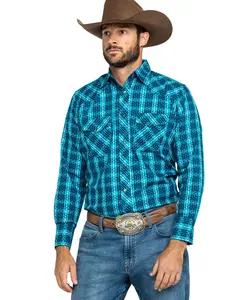 Wrangler Men's Silver Edition Checotah Geo Print Long Sleeve Western Shirt - 75797Bl