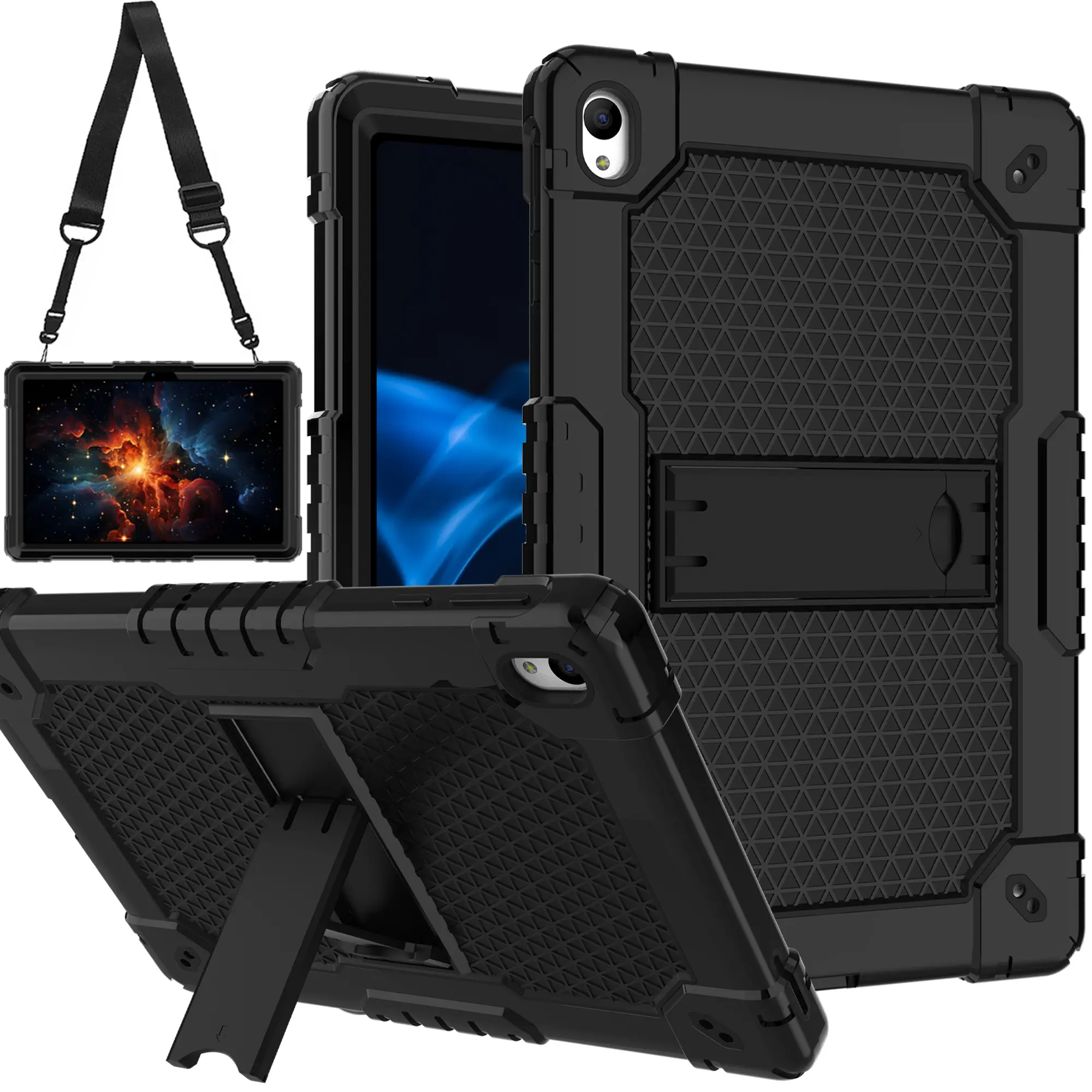 Shockproof Protective Case for Onn 10.1 Gen 4 (2024) Tablet with Hand Strap, Kickstand & Shoulder Strap