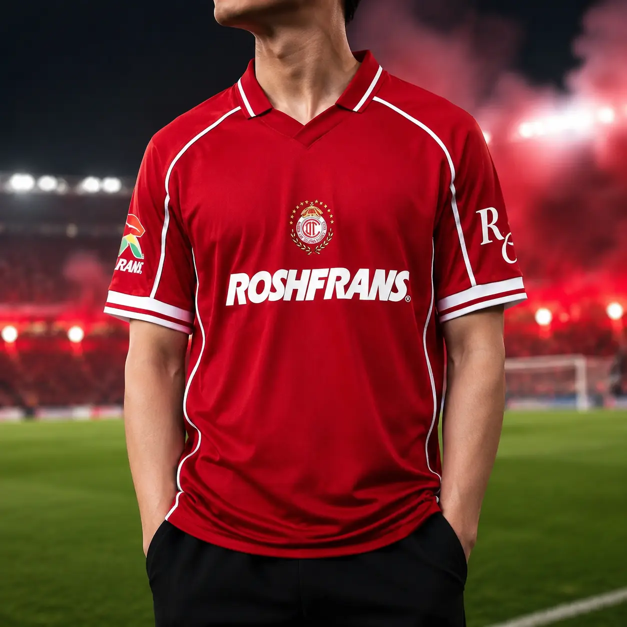 Men's Red Toluca Home 26-27 Soccer Shirt, Quick-Dry Short-Sleeve Jersey, Breathable Liga MX Fan Game Day Sports Top
