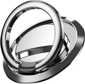 1 pc 360 - Degree Rotating Magnetic Ring Holder: Universally Compatible with Car Mounts and Phone Back Pads