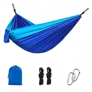 Camping Hammocks Single Hammock with Tree Straps Portable Lightweight Parachute Nylon Camping Gear for Outside Hiking Beach Backpack Survival Travel