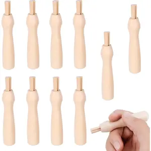 10 PCS Wooden Poking Felting Needle Pen Punch Needle Holder Felting Needle Handles for Cross Stitch Felting Tools