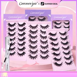 Geeneiya Manga Fairy Strip Lashes Kit with Lash Bond and Seal for False Lashes Falsies Eyelashes Makeup Cosmetic Eyelashes Look Like Extensions