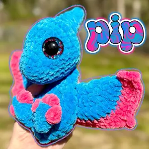 Pip the Pterodactyl One-of-a-Kind Crochet Plush