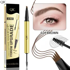 Waterproof Micro-Fork Eyebrow Pencil,Waterproof Eyebrow Pencil for Defining and Filling Thin Brows with Natural Hair-Stroke Effect, Smudge-Proof Makeup Tool for Daily Use & Soft Glam