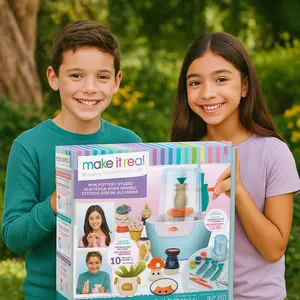 Make It Real Mini Pottery Studio – Creative Clay Craft Kit for Girls & Boys