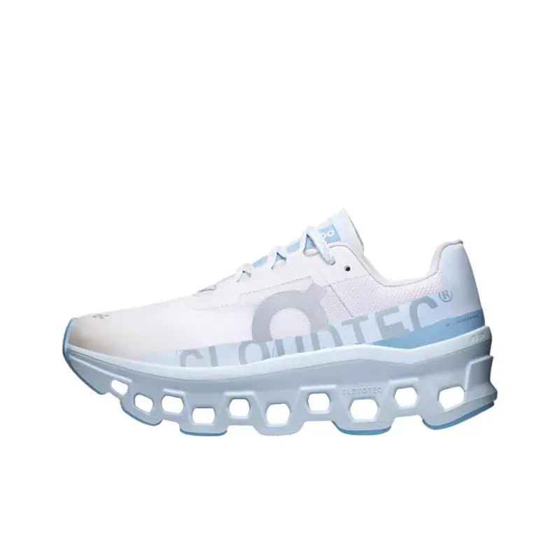 Unique Multi Square Hollow White Light Blue Contrast Platform Running Sneakers Unisex, Breathable Soft Knit Mesh Upper & Anti Slip Rubber Outsole #RunningShoes #WalkingSneakers #CushionTrainers