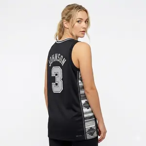 Black Johnson Antonio Basketball Fan Jersey #3, Sleeveless Athletic Sports Tank Top, Breathable Game Day Apparel for Basketball Lovers
