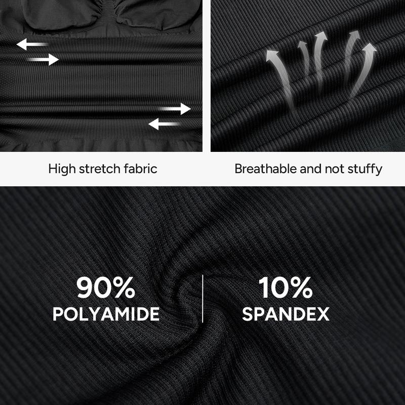 Nebility Women's Seamless Basic Shapewear - Comfortable Crewneck Sleeveless Bodysuit, Minimalist Womenswear for Daily & Outdoor Wear Curve Hugging Compression