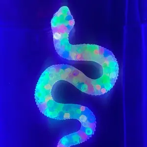 Flexible Glow in the dark Snake Silicone Picky Pad - Skin Picking & ADHD Relief Toy with Textured Silicone Scales for Stress and Focus